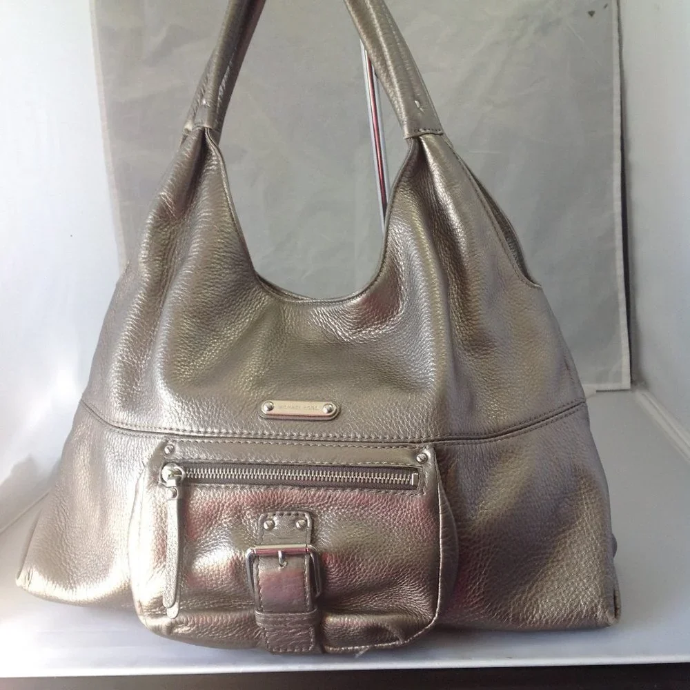 Michael Kors Grey Metallic Hobo bag